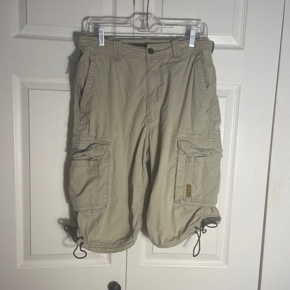 Abercrombie & Fitch Other - Abercrombie Fitch Mens Cargo Shorts 30 Tan Khaki Paratrooper 90s Utility Pockets